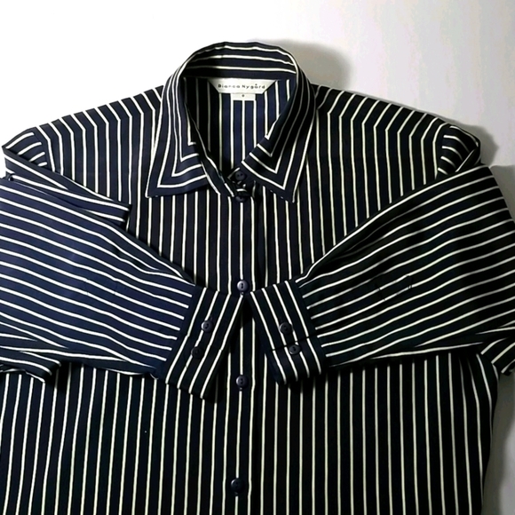 Bianca Nygard Women's Blouse Stripped Button Down Long Sleeve - Picture 4 of 4